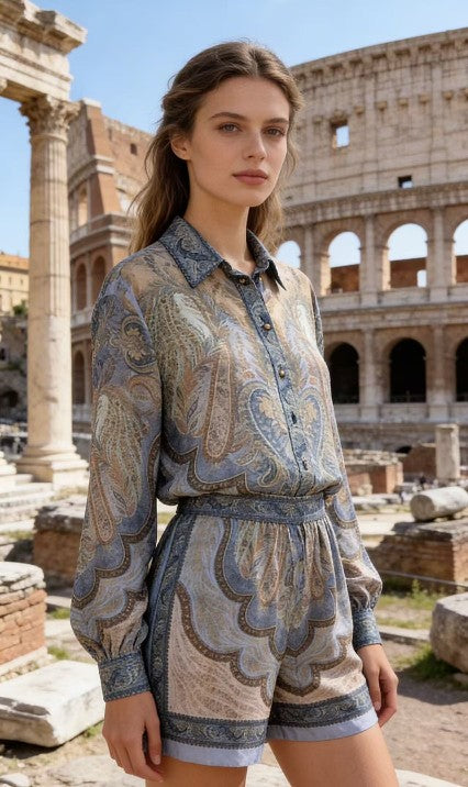 Paisley Luxe Shirt & Shorts Co-Ord Set