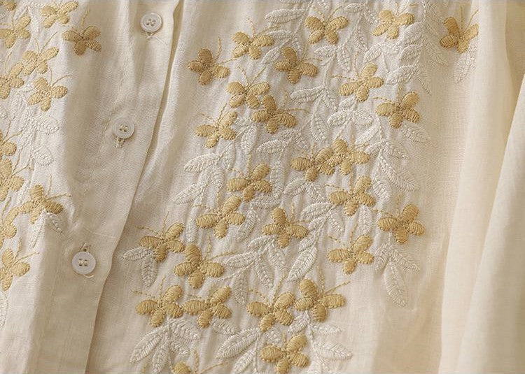 Pure Cotton Shirt With Beautiful Embroidered