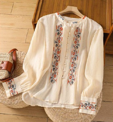 Pure Cotton Shirt With Beautiful Embroidered