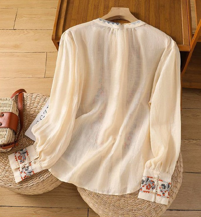 Pure Cotton Shirt With Beautiful Embroidered