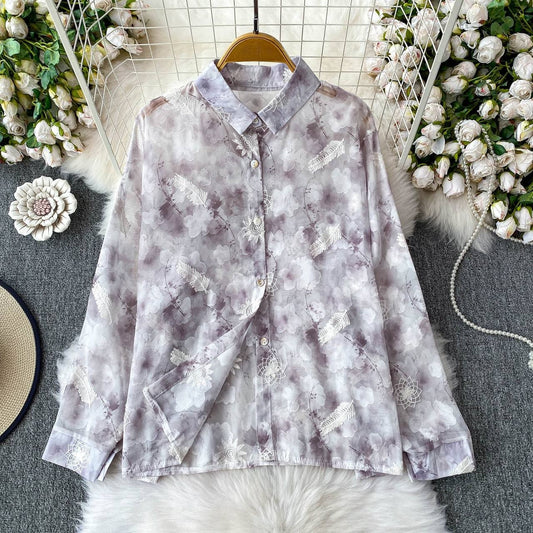 Pastel Bloom Long Sleeve Button-Down Shirt