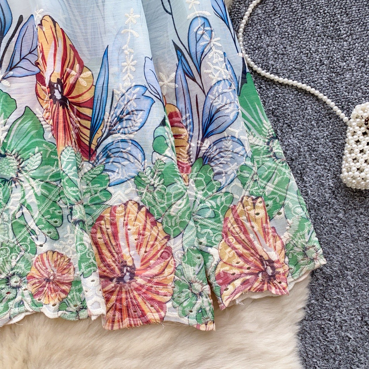 Floral Sheer Embroidered Shirt
