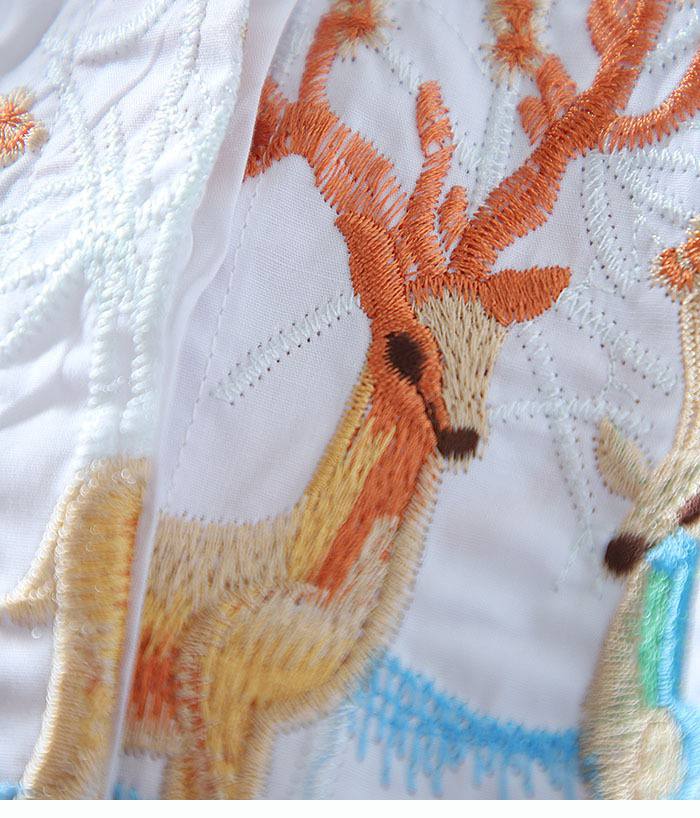 Pure Cotton Embroidered Forest-Inspired Shirt
