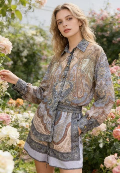 Paisley Luxe Shirt & Shorts Co-Ord Set