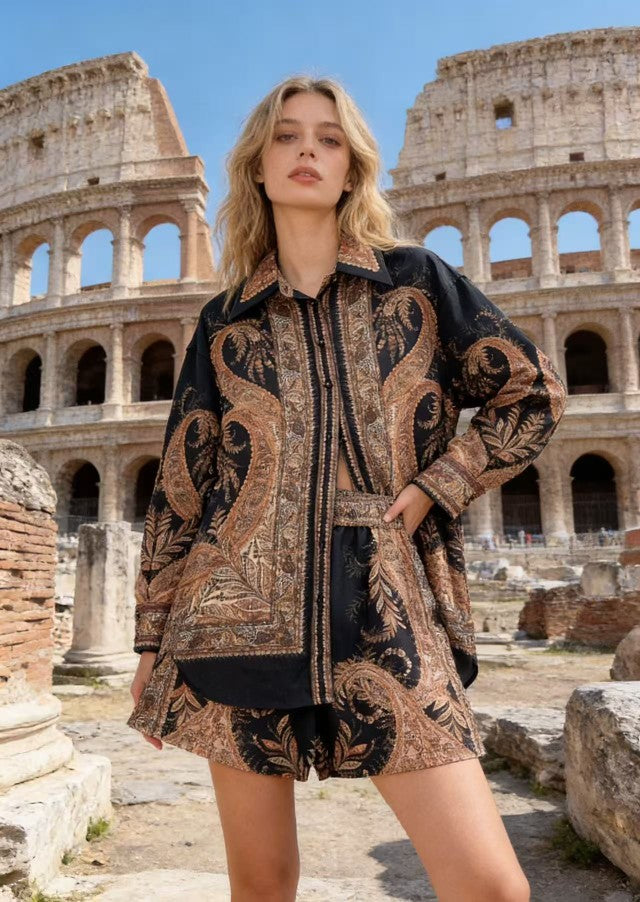 Noir Paisley Luxe Co-Ord Set
