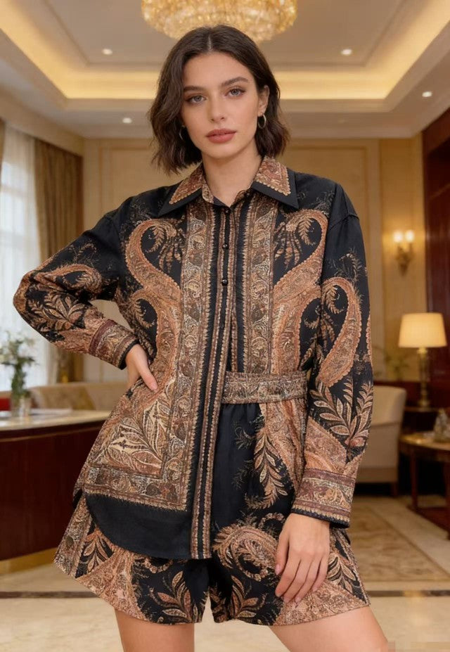 Noir Paisley Luxe Co-Ord Set