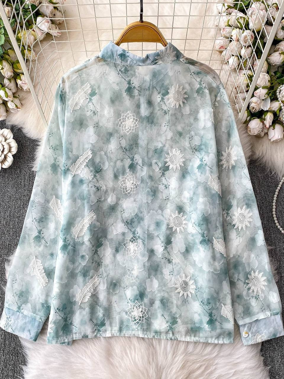 Pastel Bloom Long Sleeve Button-Down Shirt