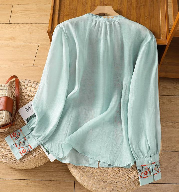 Pure Cotton Shirt With Beautiful Embroidered