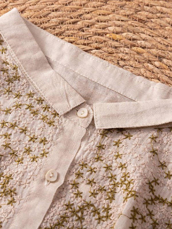 Elegant Floral Embroidered Shirt