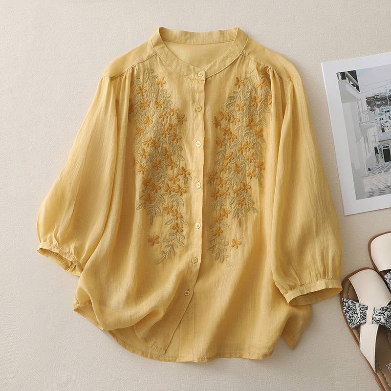 Pure Cotton Shirt With Beautiful Embroidered
