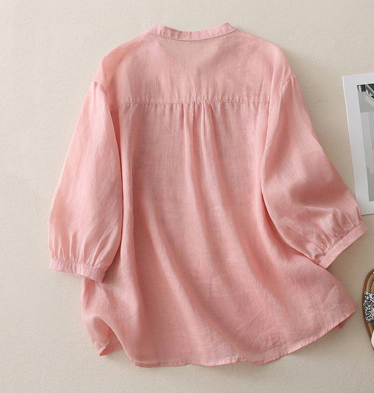 Pure Cotton Shirt With Beautiful Embroidered