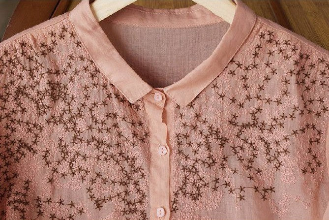 Elegant Floral Embroidered Shirt