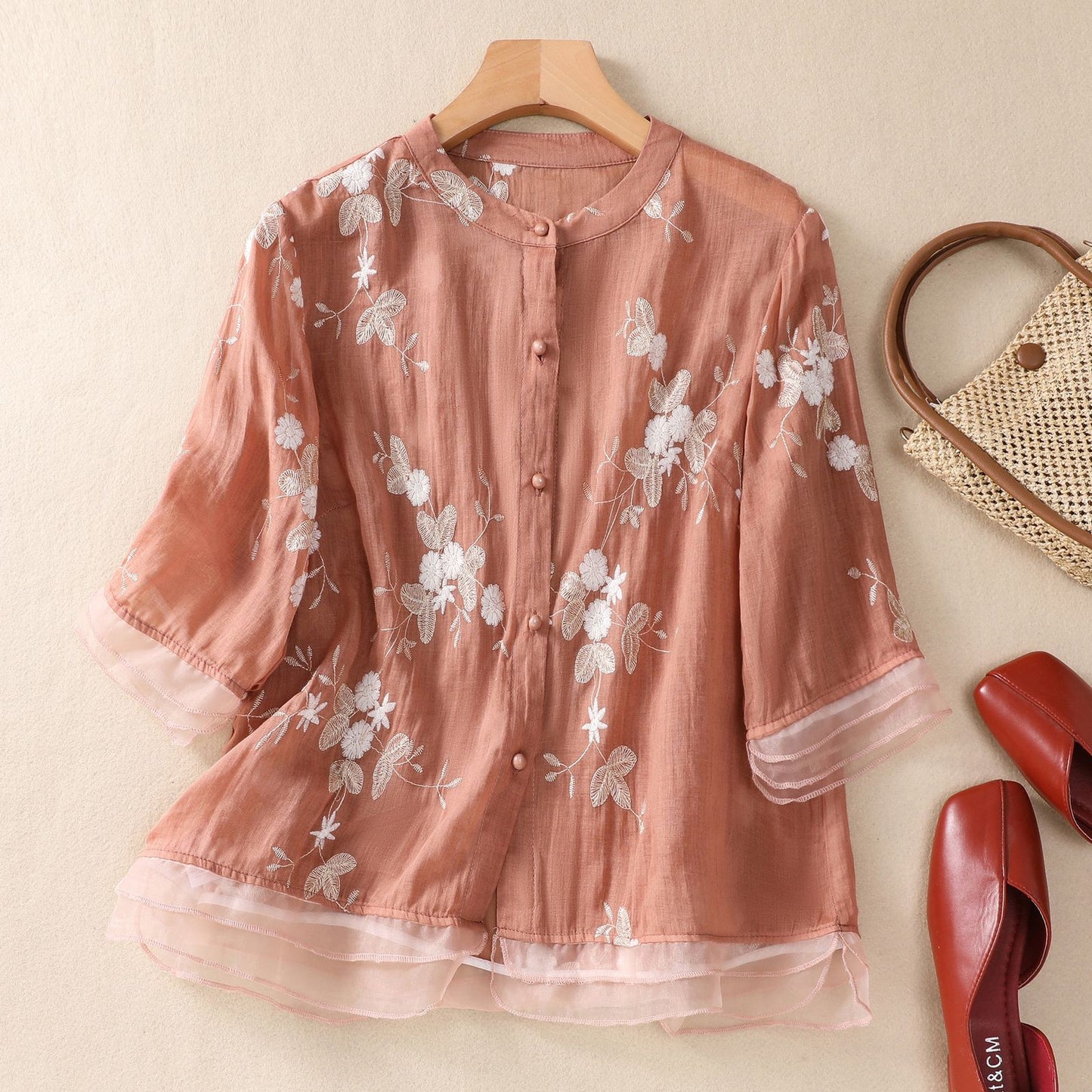 Pure Cotton Embroidered Shirt