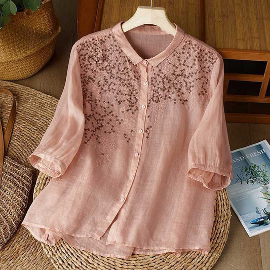 Elegant Floral Embroidered Shirt