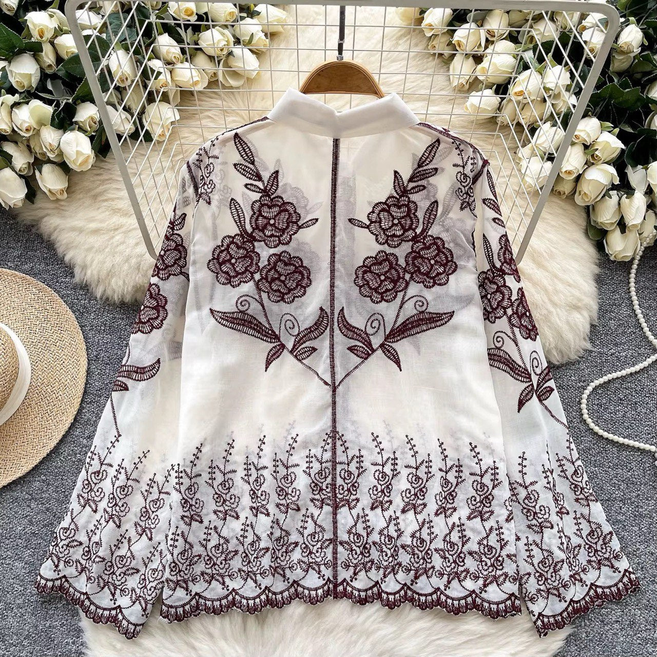 RoseGarden Luxe Embroidered Shirt