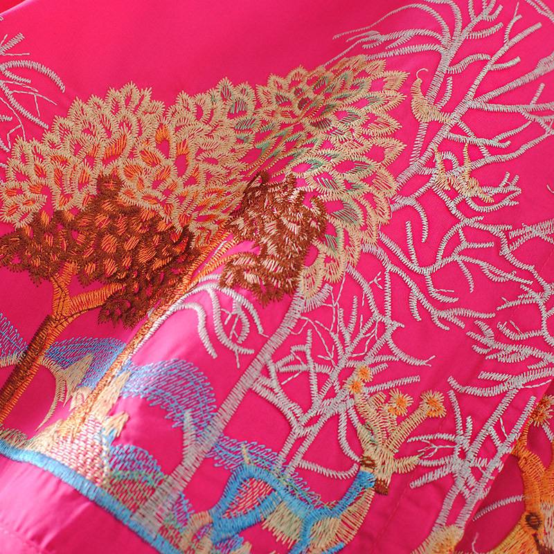 Pure Cotton Embroidered Forest-Inspired Shirt
