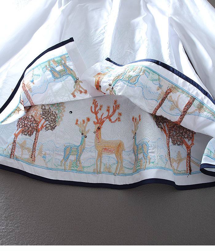 Pure Cotton Embroidered Forest-Inspired Shirt