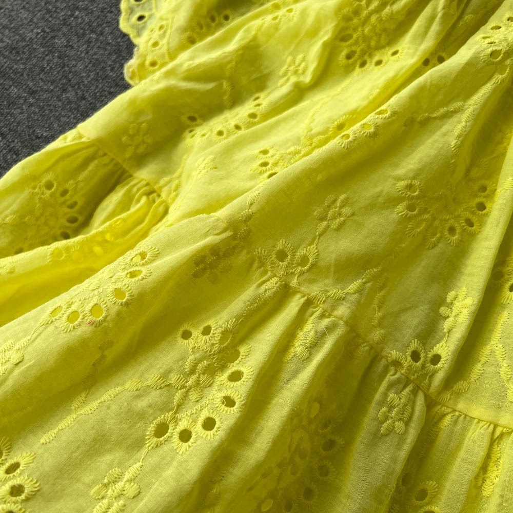 Elegant Summer Eyelet Mini Dress