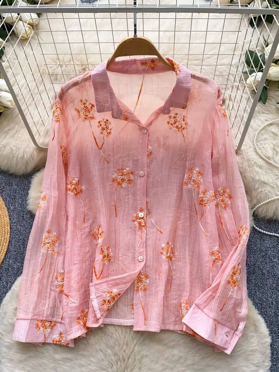 Serene Bloom Textured Embroidered Shirt